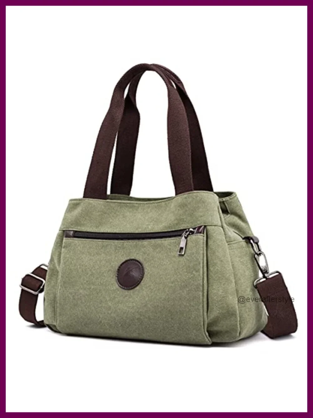 Hobo Canvas Crossbody Bag Women's 3-Compartment Purse Shoulder